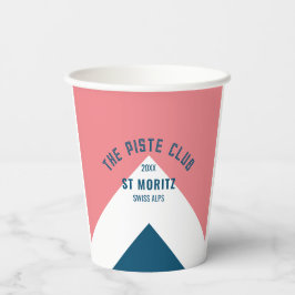 Das Piste Club Pink Blue Custom Winter Ski Party Pappbecher