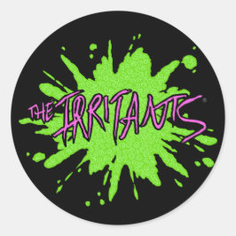 Das Platsche Logo "Irritative Rosa/Grün" Runder Aufkleber