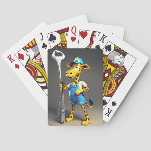 Das Plumbing-Giraffe-Funny-Animal-Design Spielkarten (Rückseite)