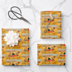 Das Pokerspiel Cowboy Indianer Chinese Geschenkpapier Set