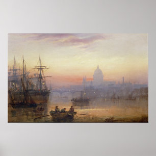 Das Pool von London an Sonnenuntergang, 1876 Poster