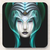 Das Portrait Cyiria ISO Black Getränkeuntersetzer (Vorderseite)