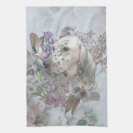 Das Portrait der englischen Setter Geschirrtuch (Vertikal)