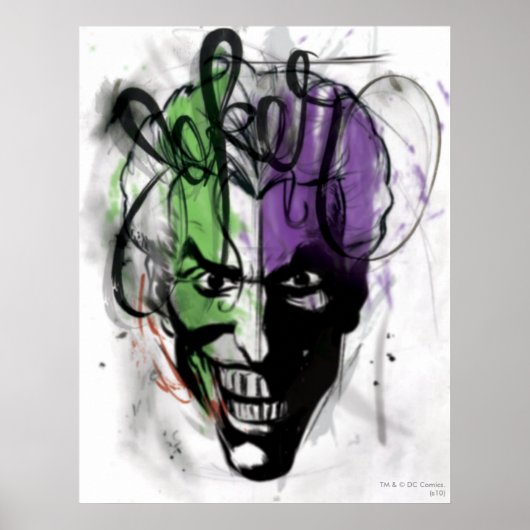 Das Portrait des Joker Neon Airbrush Poster (Vorne)