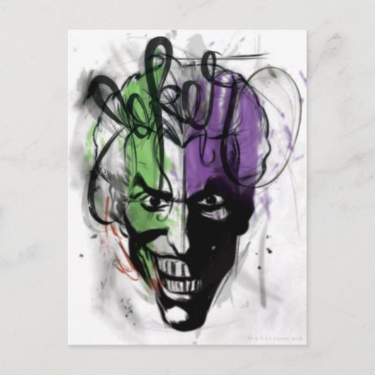 Das Portrait des Joker Neon Airbrush Postkarte (Vorderseite)