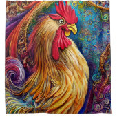 Das Portrait des Roosters Duschvorhang (Vorderseite)