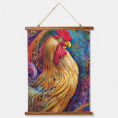 Das Portrait des Roosters Wandteppich Mit Holzrahmen (Vorderseite 2)