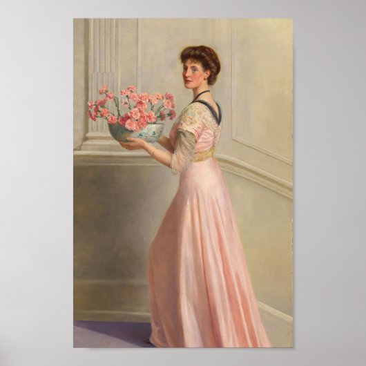 Das Portrait einer Frau in Rosa | John Collier Poster (Vorne)
