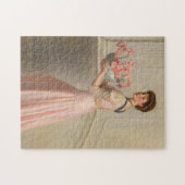Das Portrait einer Frau in Rosa | John Collier Puzzle (Horizontal)