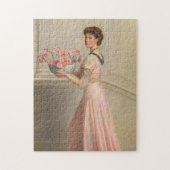 Das Portrait einer Frau in Rosa | John Collier Puzzle (Vertikal)