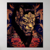 Das Portrait eines Mannes in einer Löwenmaske im S Poster (Vorne)