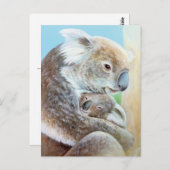 Das Portrait "The Koala cuddle" mit der Postkarte  (Vorne/Hinten)