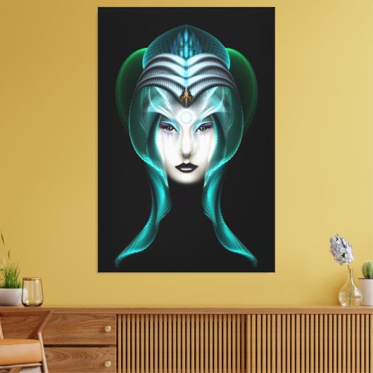 Das Portrait von Cyiria ISO Schwarze Canvas drucke (Insitu (Wohnzimmer))