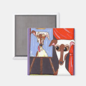 Das Portrait von Dorian Greyhound Magnet (Vorderseite/Rückseite)