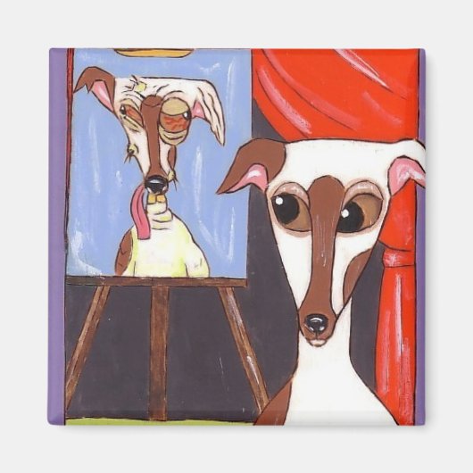 Das Portrait von Dorian Greyhound Magnet (Vorne)