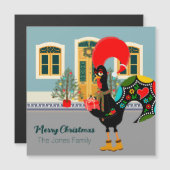 Das portugiesische Rooster mit der Weihnachtskarte Magnetkarte (Vorne/Hinten)
