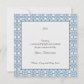 Das portugiesische Rooster mit einem Weihnachtsges Karte (Rückseite)