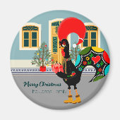 Das portugiesische Rooster mit einem Weihnachtsges Magnet (Vorne)