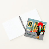 Das portugiesische Rooster mit einem Weihnachtsges Notizblock (Innenseite)