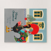 Das portugiesische Rooster mit einem Weihnachtsges Puzzle (Horizontal)