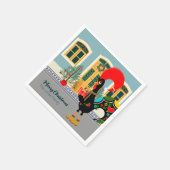 Das portugiesische Rooster mit einem Weihnachtsges Serviette (Ecke)