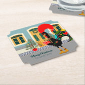 Das portugiesische Rooster mit einem Weihnachtsges Untersetzer (angewinkelt)