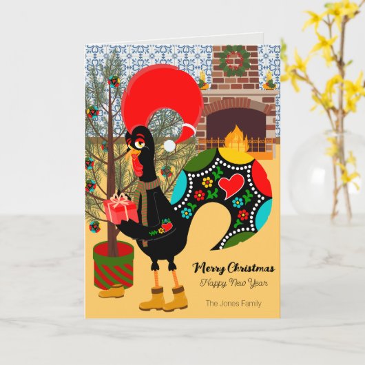 Das portugiesische Rooster und die Freude am Gesch Karte (Gelbe Blume)