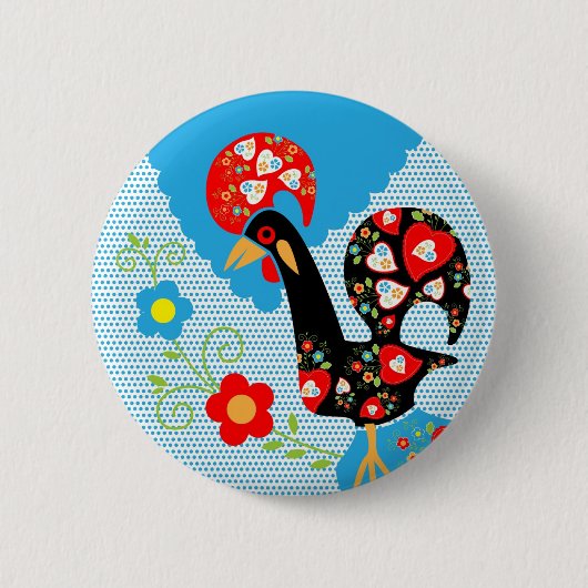 Das portugiesische Rooster von Barcelos Button (Vorderseite)