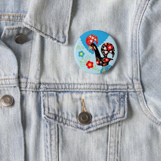 Das portugiesische Rooster von Barcelos Button (Beispiel)