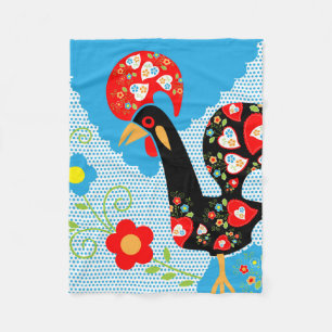 Das portugiesische Rooster von Barcelos Fleecedecke