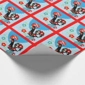 Das portugiesische Rooster von Barcelos Geschenkpapier (Ecke)