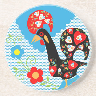 Das portugiesische Rooster von Barcelos Getränkeuntersetzer