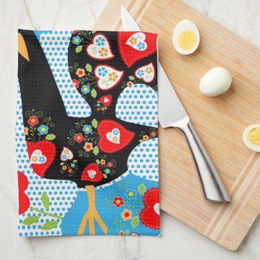 Das portugiesische Rooster von Barcelos Handtuch (Viertel Falte)