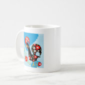 Das portugiesische Rooster von Barcelos Kaffeetasse (Vorderseite Links)