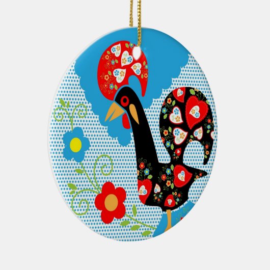 Das portugiesische Rooster von Barcelos Keramik Ornament (Rechts)
