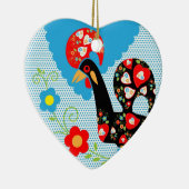 Das portugiesische Rooster von Barcelos Keramik Ornament (Rechts)