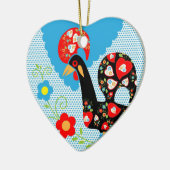 Das portugiesische Rooster von Barcelos Keramik Ornament (Links)