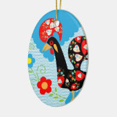 Das portugiesische Rooster von Barcelos Keramik Ornament (Links)