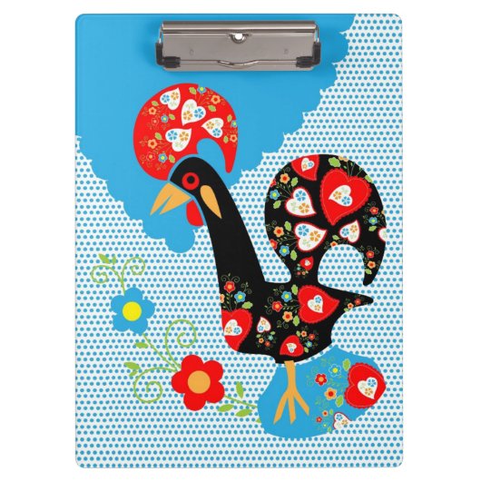 Das portugiesische Rooster von Barcelos Klemmbrett (Vorderseite)