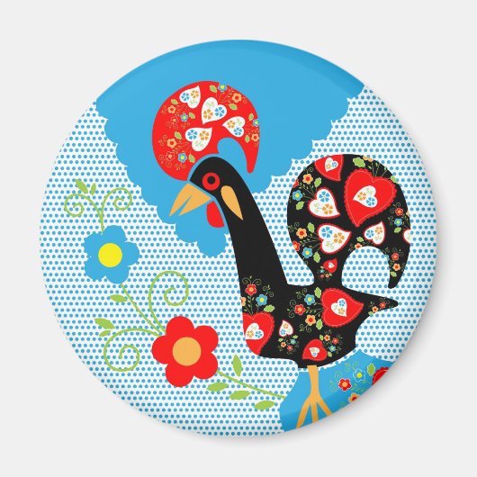 Das portugiesische Rooster von Barcelos Magnet (Vorne)