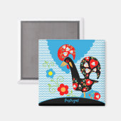 Das portugiesische Rooster von Barcelos Magnet (Vorderseite/Rückseite)