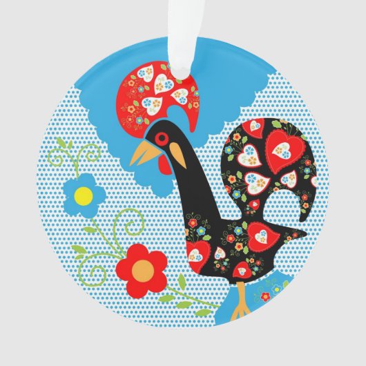 Das portugiesische Rooster von Barcelos Ornament (Vorderseite)