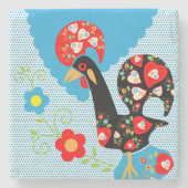 Das portugiesische Rooster von Barcelos Steinuntersetzer (Vorderseite)