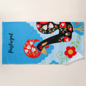 Das portugiesische Rooster von Barcelos Strandtuch (Vorderseite)