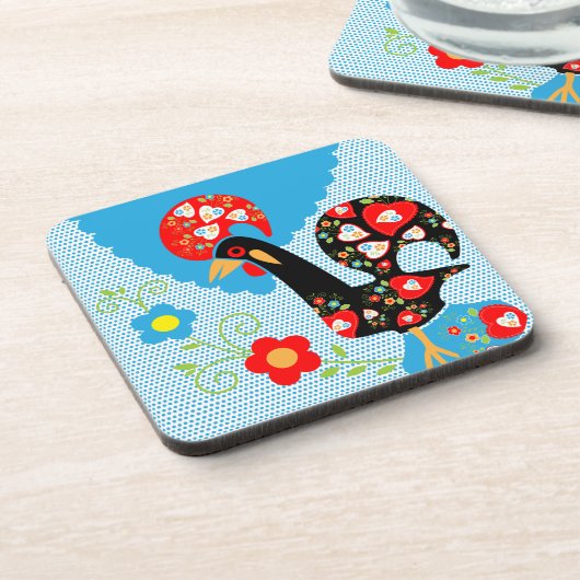 Das portugiesische Rooster von Barcelos Untersetzer (Linke Seite)