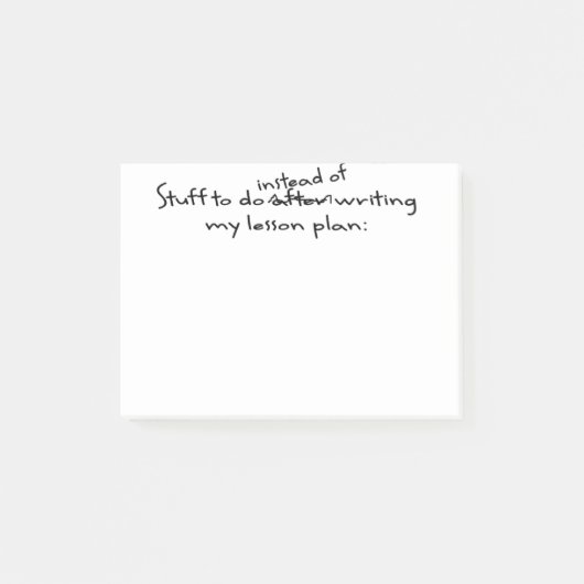 Das Post-it-Zettel des zögernden Lehrers Post-it Klebezettel (Vorderseite)