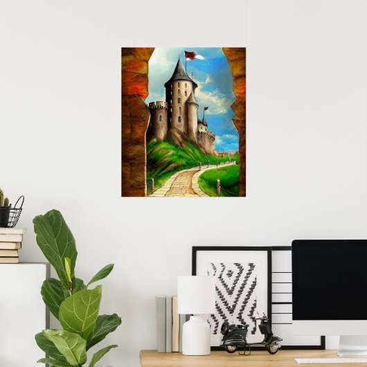Das Poster auf der Burg (Heimbüro)