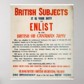 Das Poster der britischen oder kanadischen Armee (Vorne)