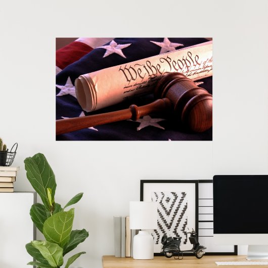 Das Poster der Demokratie feiern (Heimbüro)