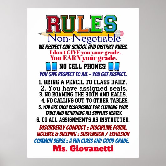 Das Poster der neuesten Version von Schullehrern (Vorne)